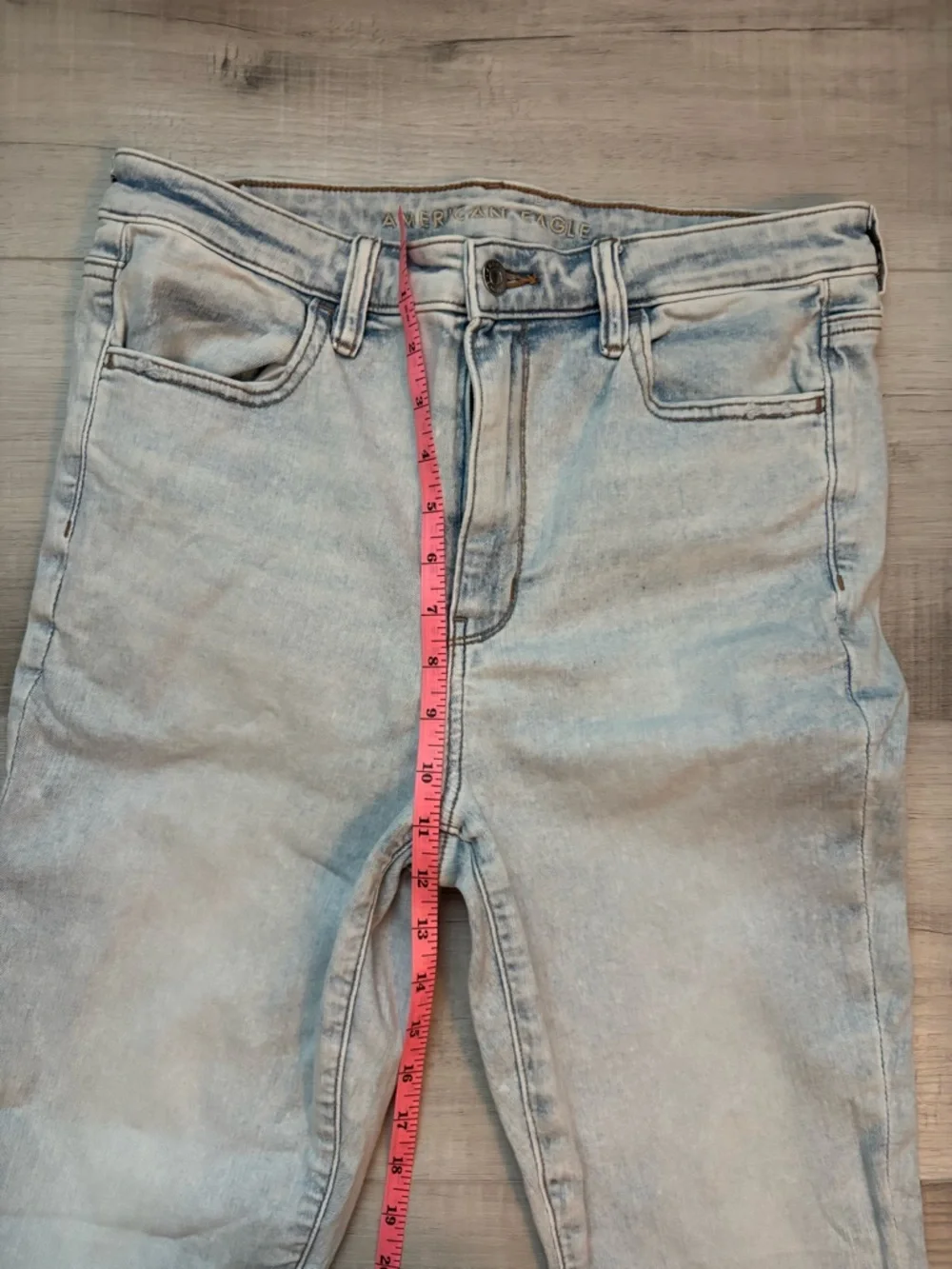 American Eagle Next Level Stretch Jeans Size 12 Regular Light Wash Skinny - Picture 5 of 8
